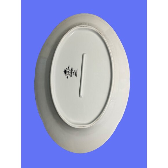 Southington Golden Rhapsody Fine China White Ceramic Oval Serving Platter Poland - Picture 7 of 9